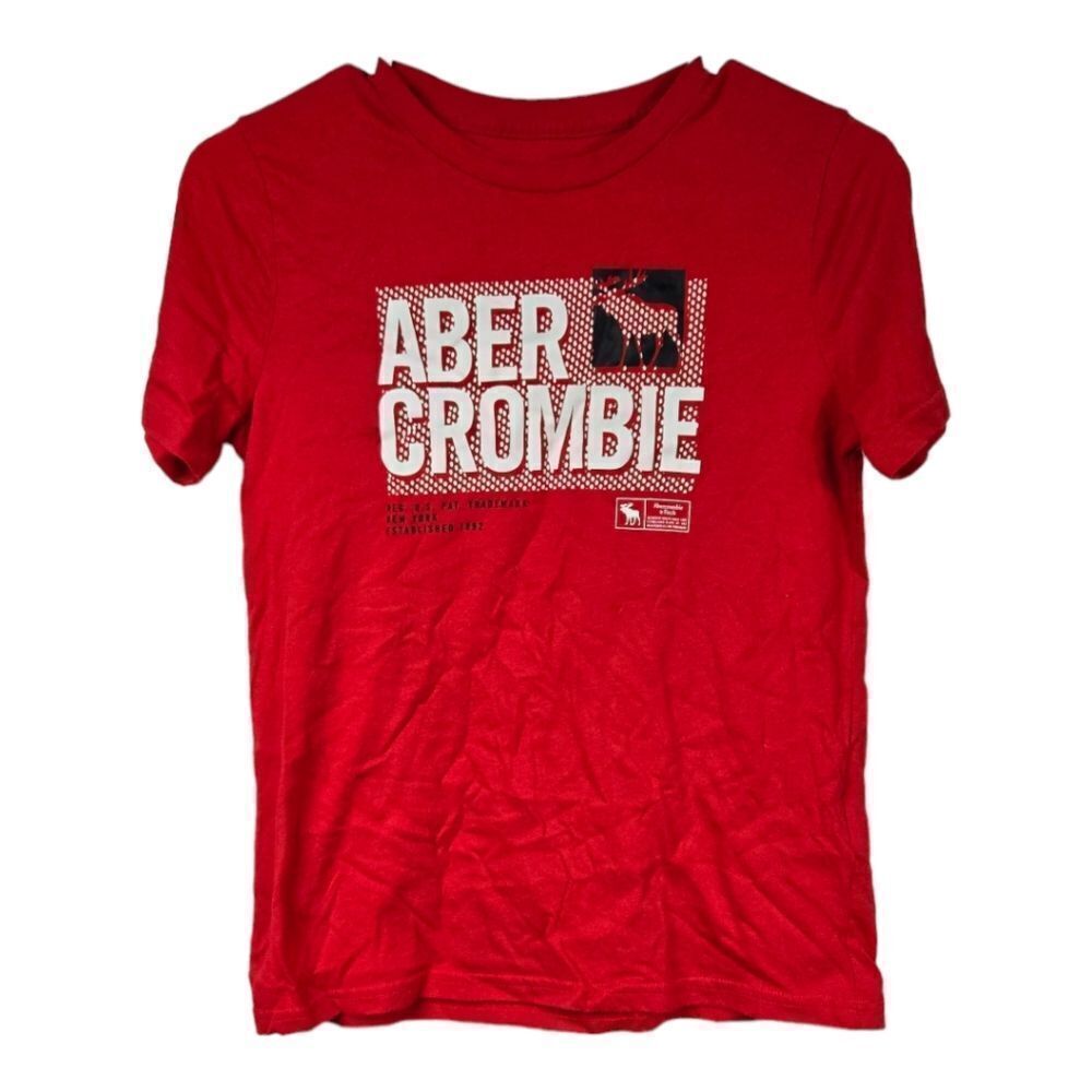 Abercrombie Kids Red Moose Logo Graphic PrintโTee Boys 11/12 Casual T-Shirt